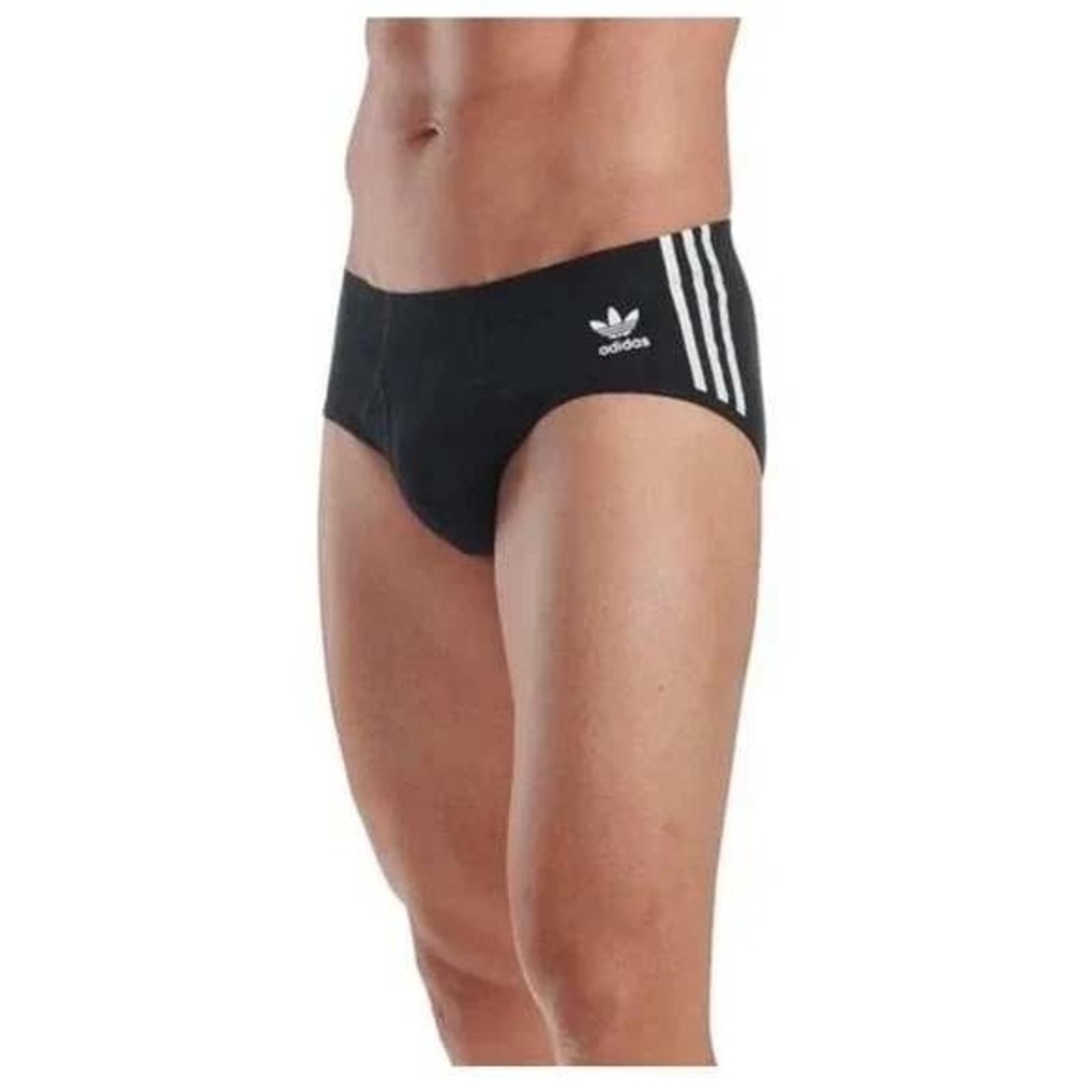 Adidas 3 Pack Comfort Flex‎ Cotton 3 Stripes Briefs Black Size Small 28-30